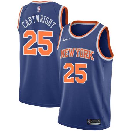 Blue Bill Cartwright Twill Basketball Jersey -Knicks #25 Cartwright Twill Jerseys, FREE SHIPPING