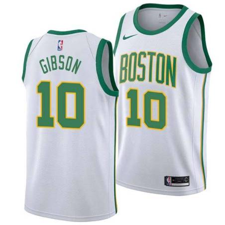 2018-19City Hoot Gibson Twill Basketball Jersey -Celtics #10 Gibson Twill Jerseys, FREE SHIPPING