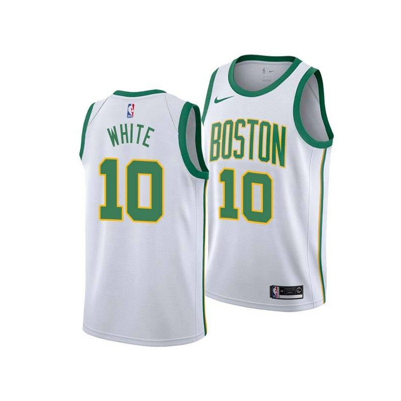 2018-19City Jo Jo White Twill Basketball Jersey -Celtics #10 White Twill Jerseys, FREE SHIPPING