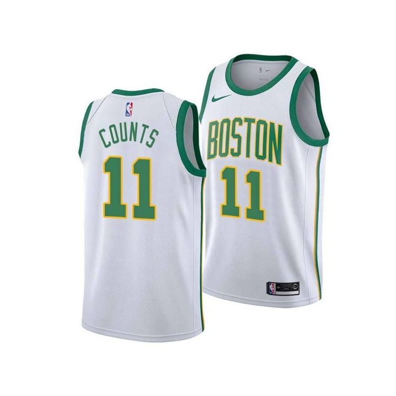 2018-19City Mel Counts Twill Basketball Jersey -Celtics #11 Counts Twill Jerseys, FREE SHIPPING