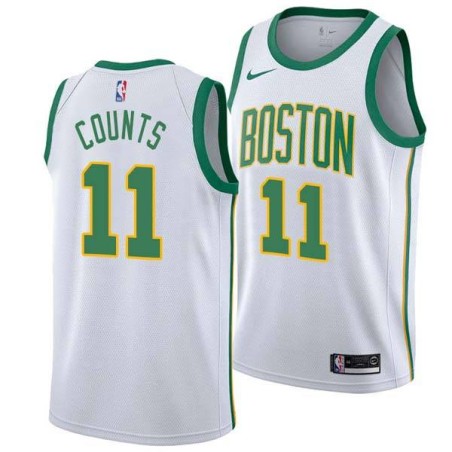 2018-19City Mel Counts Twill Basketball Jersey -Celtics #11 Counts Twill Jerseys, FREE SHIPPING