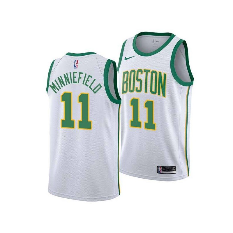 2018-19City Dirk Minniefield Twill Basketball Jersey -Celtics #11 Minniefield Twill Jerseys, FREE SHIPPING