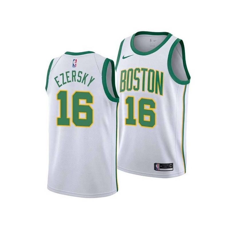 2018-19City Johnny Ezersky Twill Basketball Jersey -Celtics #16 Ezersky Twill Jerseys, FREE SHIPPING