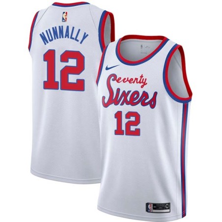 White Classic James Nunnally Twill Basketball Jersey -76ers #12 Nunnally Twill Jerseys, FREE SHIPPING