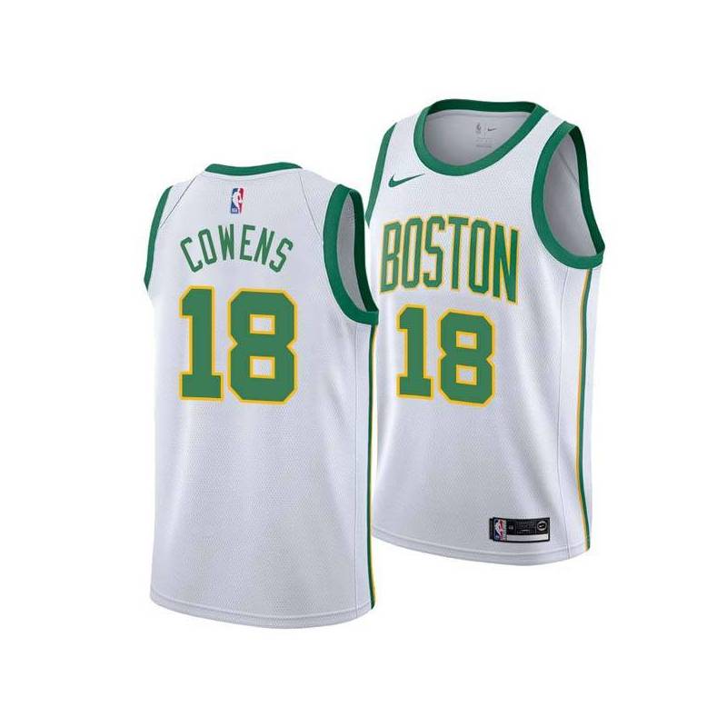 2018-19City Dave Cowens Twill Basketball Jersey -Celtics #18 Cowens Twill Jerseys, FREE SHIPPING