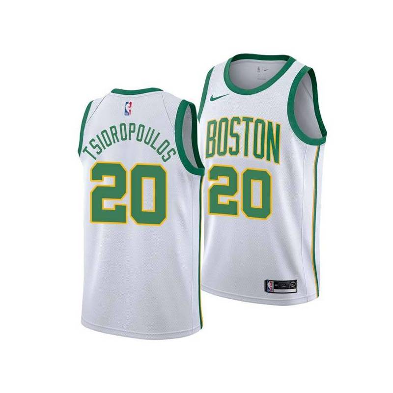 2018-19City Lou Tsioropoulos Twill Basketball Jersey -Celtics #20 Tsioropoulos Twill Jerseys, FREE SHIPPING