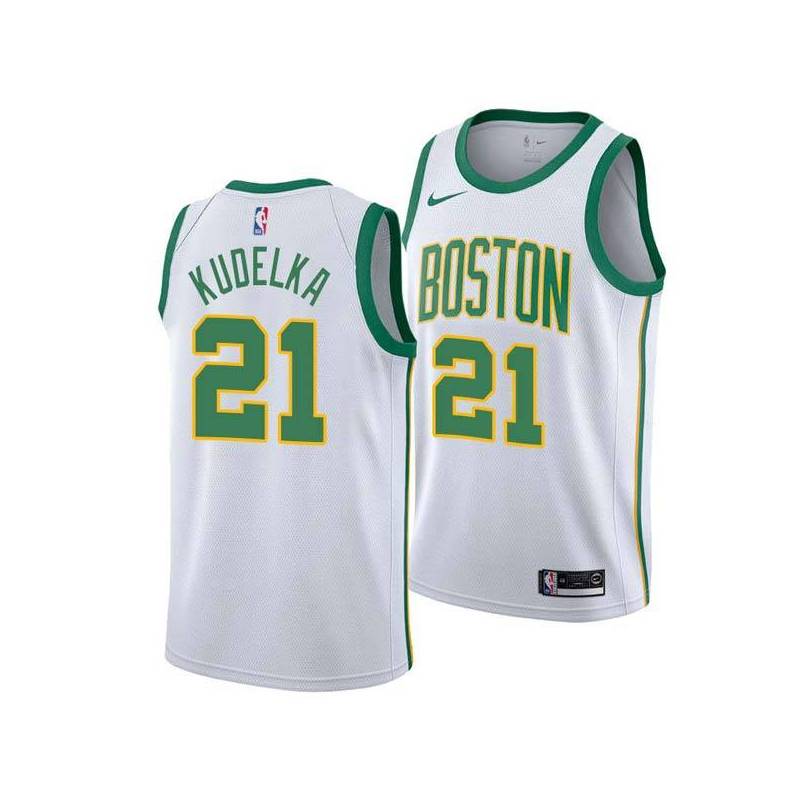 2018-19City Frank Kudelka Twill Basketball Jersey -Celtics #21 Kudelka Twill Jerseys, FREE SHIPPING