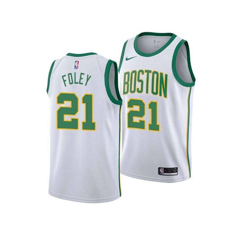 2018-19City Jack Foley Twill Basketball Jersey -Celtics #21 Foley Twill Jerseys, FREE SHIPPING