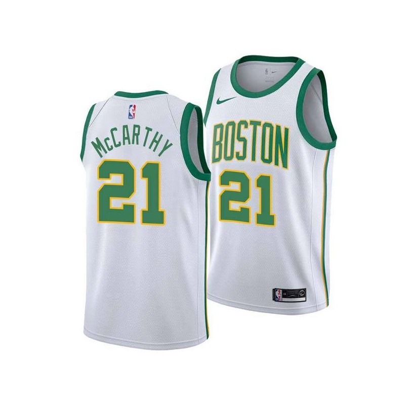 2018-19City Johnny McCarthy Twill Basketball Jersey -Celtics #21 McCarthy Twill Jerseys, FREE SHIPPING