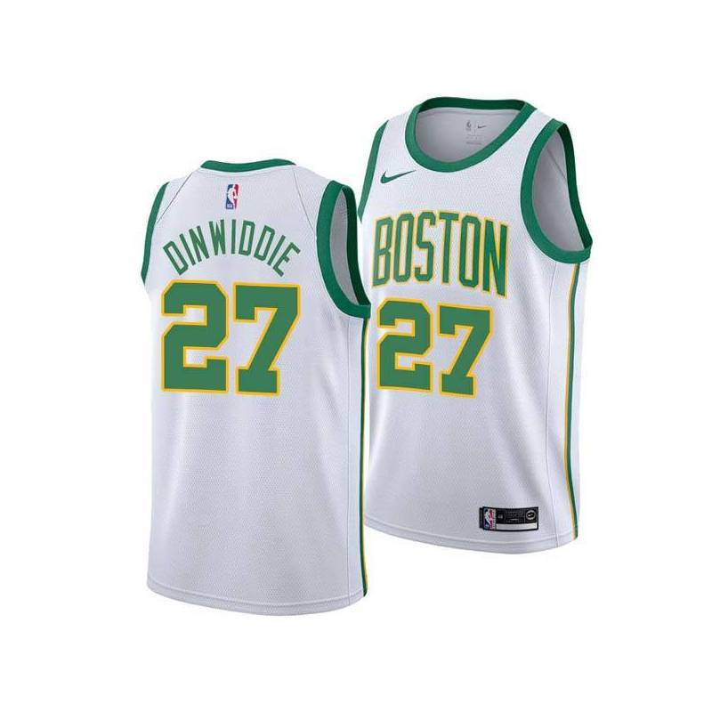 2018-19City Bill Dinwiddie Twill Basketball Jersey -Celtics #27 Dinwiddie Twill Jerseys, FREE SHIPPING