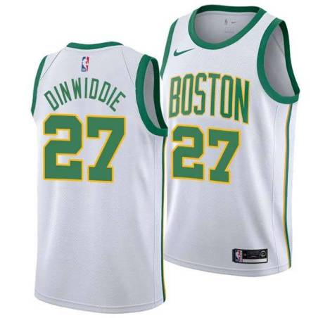 2018-19City Bill Dinwiddie Twill Basketball Jersey -Celtics #27 Dinwiddie Twill Jerseys, FREE SHIPPING