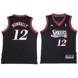 Black Throwback James Nunnally Twill Basketball Jersey -76ers #12 Nunnally Twill Jerseys, FREE SHIPPING