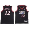 Black Throwback James Nunnally Twill Basketball Jersey -76ers #12 Nunnally Twill Jerseys, FREE SHIPPING