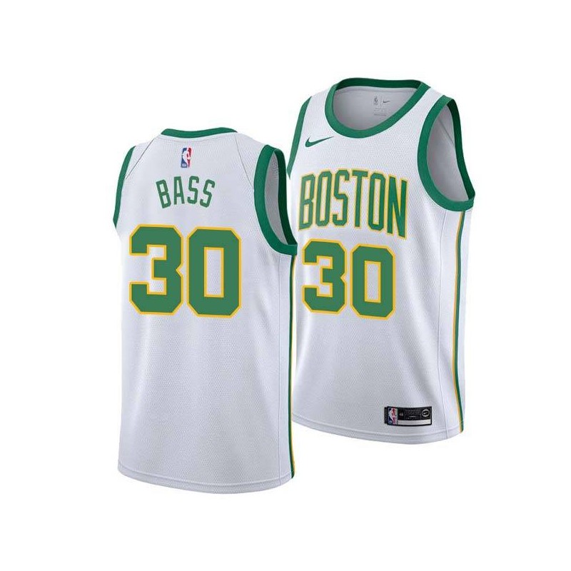 2018-19City Brandon Bass Twill Basketball Jersey -Celtics #30 Bass Twill Jerseys, FREE SHIPPING