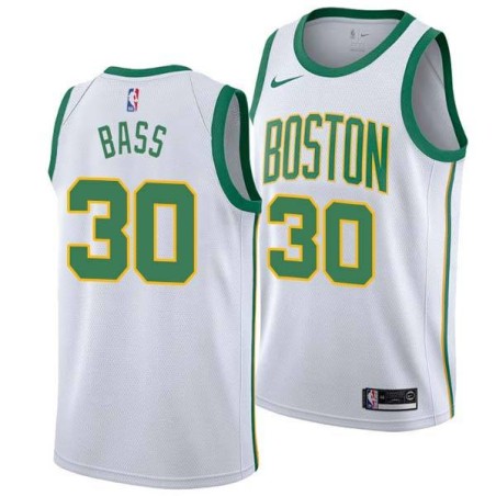 2018-19City Brandon Bass Twill Basketball Jersey -Celtics #30 Bass Twill Jerseys, FREE SHIPPING