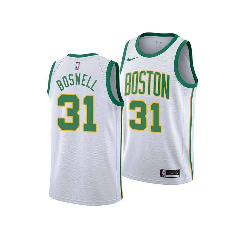 2018-19City Tom Boswell Twill Basketball Jersey -Celtics #31 Boswell Twill Jerseys, FREE SHIPPING