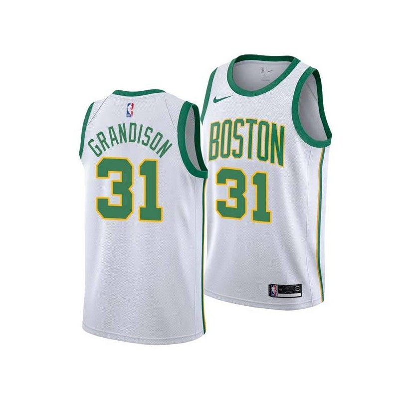 2018-19City Ron Grandison Twill Basketball Jersey -Celtics #31 Grandison Twill Jerseys, FREE SHIPPING