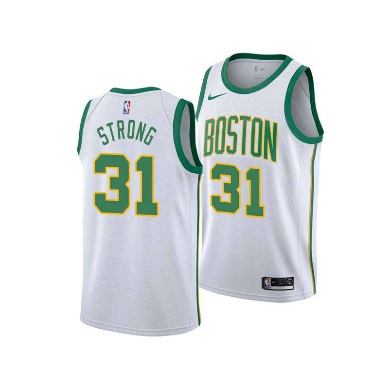 2018-19City Derek Strong Twill Basketball Jersey -Celtics #31 Strong Twill Jerseys, FREE SHIPPING