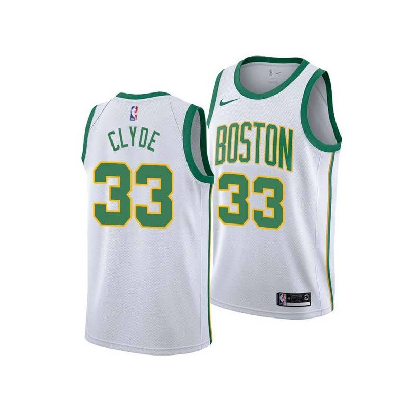 2018-19City Ben Clyde Twill Basketball Jersey -Celtics #33 Clyde Twill Jerseys, FREE SHIPPING