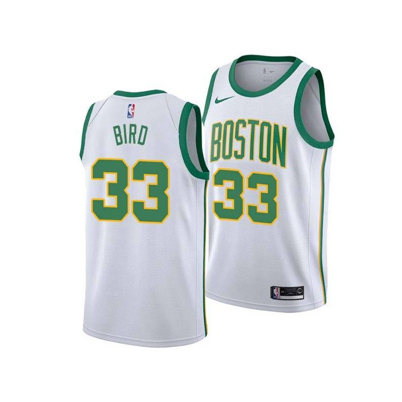 2018-19City Larry Bird Twill Basketball Jersey -Celtics #33 Bird Twill Jerseys, FREE SHIPPING