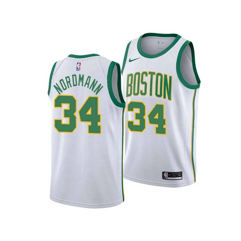 2018-19City Bevo Nordmann Twill Basketball Jersey -Celtics #34 Nordmann Twill Jerseys, FREE SHIPPING