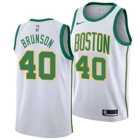 2018-19City Rick Brunson Twill Basketball Jersey -Celtics #40 Brunson Twill Jerseys, FREE SHIPPING