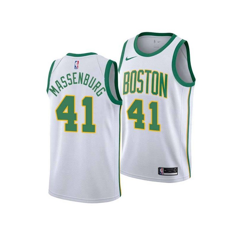 2018-19City Tony Massenburg Twill Basketball Jersey -Celtics #41 Massenburg Twill Jerseys, FREE SHIPPING