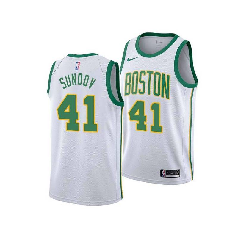 2018-19City Bruno Sundov Twill Basketball Jersey -Celtics #41 Sundov Twill Jerseys, FREE SHIPPING