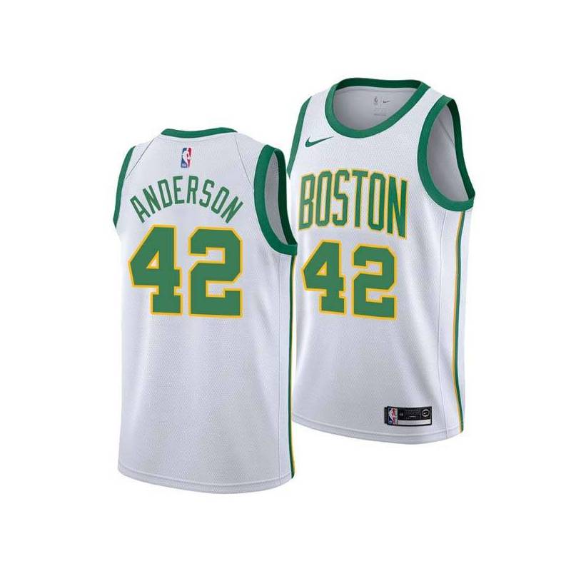 2018-19City Jerome Anderson Twill Basketball Jersey -Celtics #42 Anderson Twill Jerseys, FREE SHIPPING