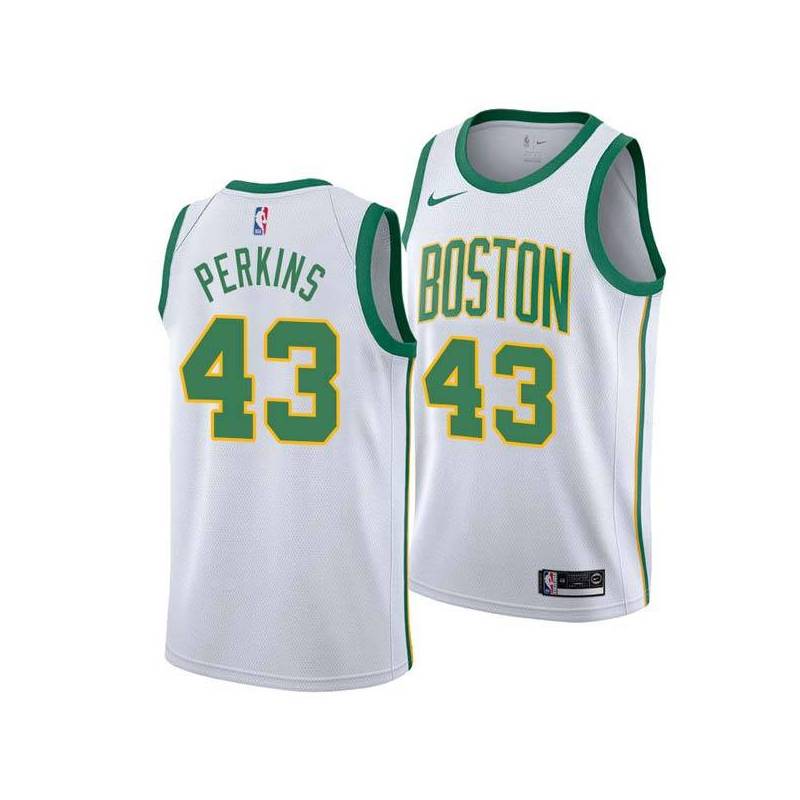 2018-19City Kendrick Perkins Twill Basketball Jersey -Celtics #43 Perkins Twill Jerseys, FREE SHIPPING