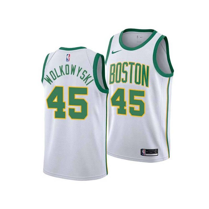 2018-19City Ruben Wolkowyski Twill Basketball Jersey -Celtics #45 Wolkowyski Twill Jerseys, FREE SHIPPING