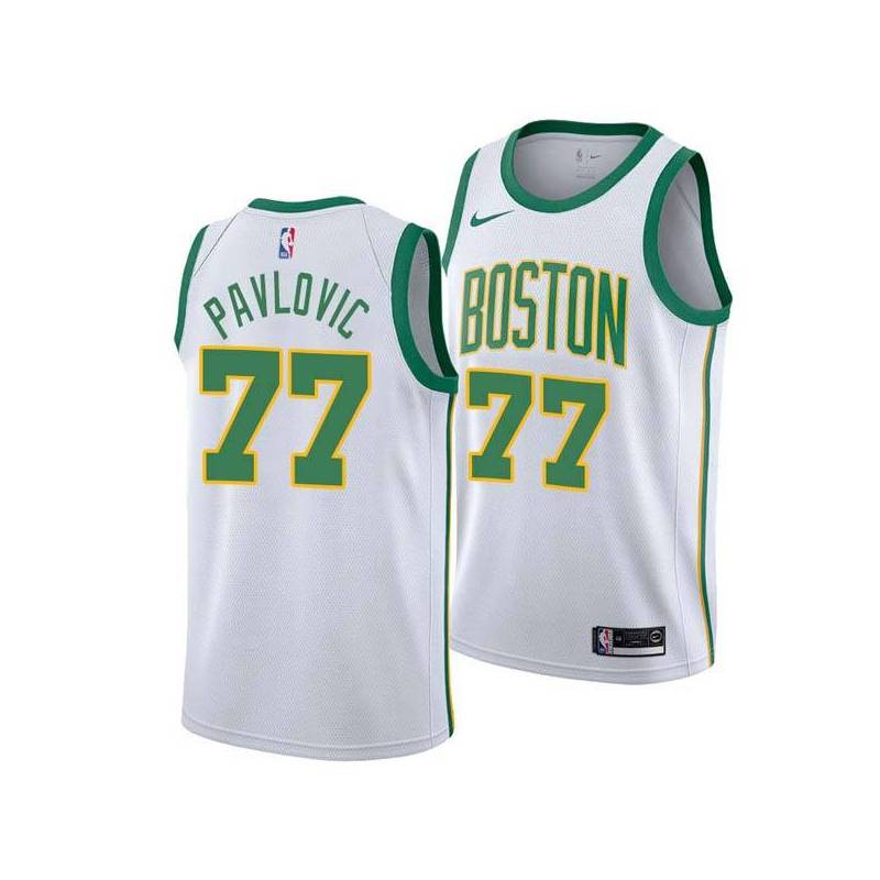 2018-19City Sasha Pavlovic Twill Basketball Jersey -Celtics #77 Pavlovic Twill Jerseys, FREE SHIPPING