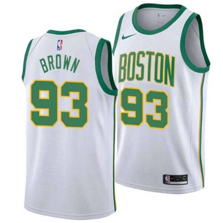 2018-19City P.J. Brown Twill Basketball Jersey -Celtics #93 Brown Twill Jerseys, FREE SHIPPING