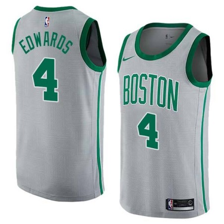 2017-18City Carsen Edwards Celtics #4 Twill Basketball Jersey FREE SHIPPING