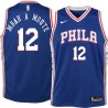 Blue Luc Mbah a Moute Twill Basketball Jersey -76ers #12 Mbah a Moute Twill Jerseys, FREE SHIPPING