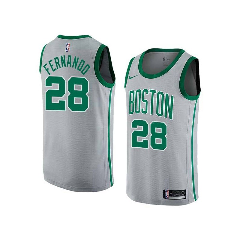 2017-18City Bruno Fernando Celtics #28 Twill Basketball Jersey FREE SHIPPING