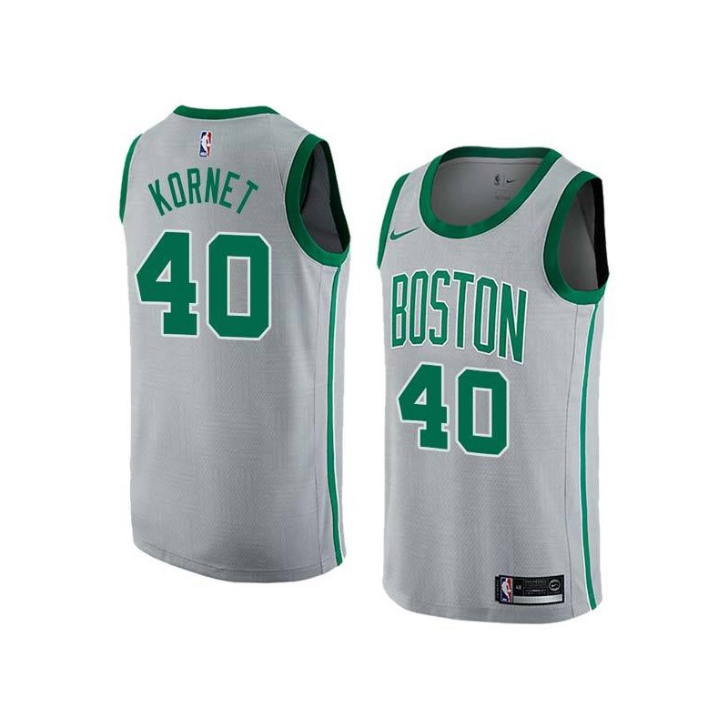 2017-18City Luke Kornet Celtics #40 Twill Basketball Jersey FREE SHIPPING