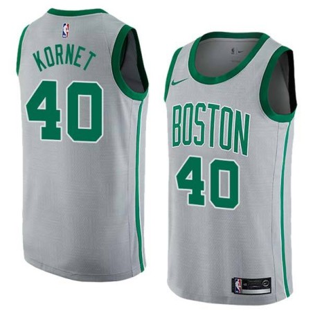 2017-18City Luke Kornet Celtics #40 Twill Basketball Jersey FREE SHIPPING