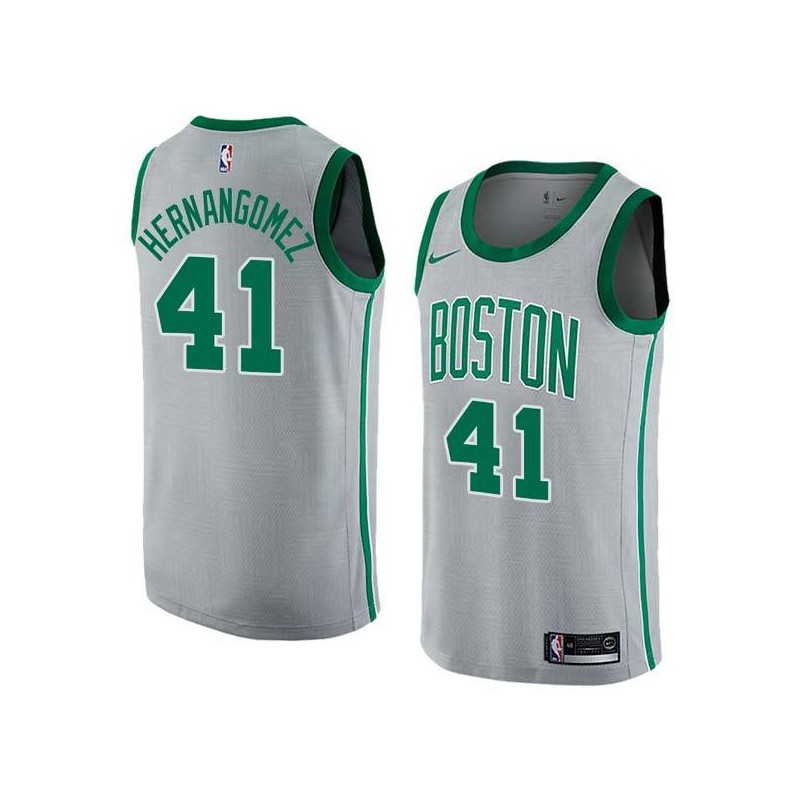 2017-18City Juancho Hernangomez Celtics #41 Twill Basketball Jersey FREE SHIPPING
