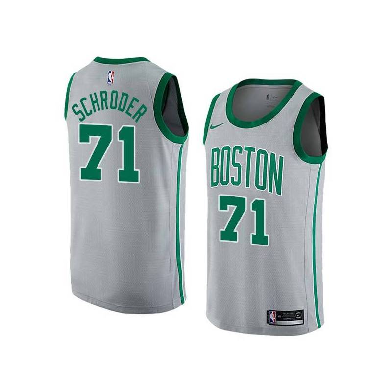 2017-18City Dennis Schroder Celtics #71 Twill Basketball Jersey FREE SHIPPING