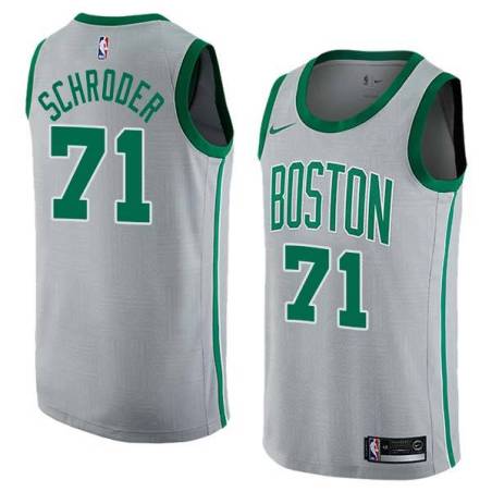 2017-18City Dennis Schroder Celtics #71 Twill Basketball Jersey FREE SHIPPING