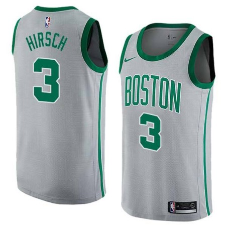 2017-18City Mel Hirsch Twill Basketball Jersey -Celtics #3 Hirsch Twill Jerseys, FREE SHIPPING