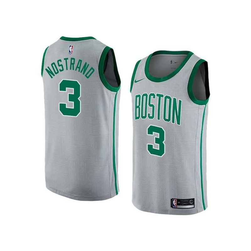 2017-18City George Nostrand Twill Basketball Jersey -Celtics #3 Nostrand Twill Jerseys, FREE SHIPPING