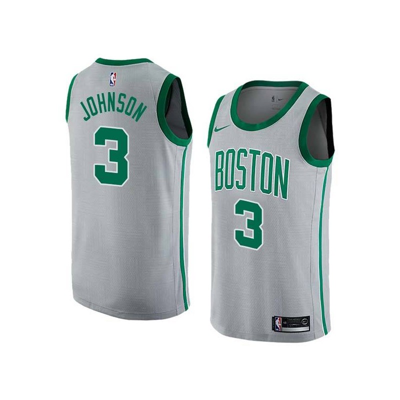 2017-18City Dennis Johnson Twill Basketball Jersey -Celtics #3 Johnson Twill Jerseys, FREE SHIPPING