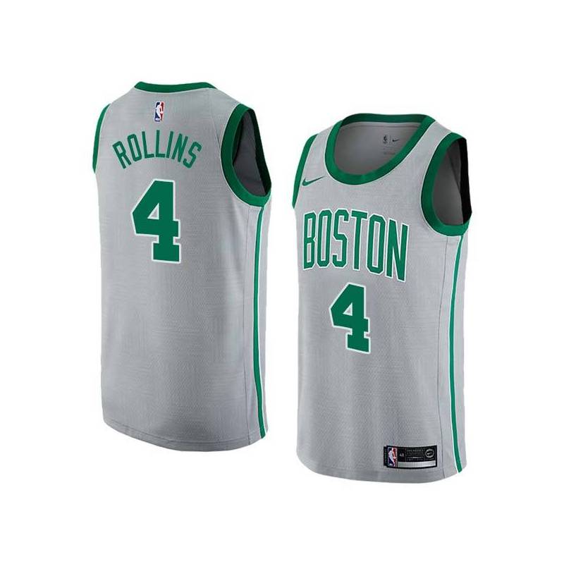 2017-18City Kenny Rollins Twill Basketball Jersey -Celtics #4 Rollins Twill Jerseys, FREE SHIPPING