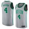 2017-18City Jim Paxson Twill Basketball Jersey -Celtics #4 Paxson Twill Jerseys, FREE SHIPPING