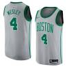 2017-18City David Wesley Twill Basketball Jersey -Celtics #4 Wesley Twill Jerseys, FREE SHIPPING