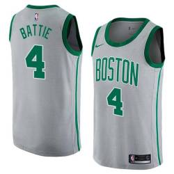 2017-18City Tony Battie Twill Basketball Jersey -Celtics #4 Battie Twill Jerseys, FREE SHIPPING