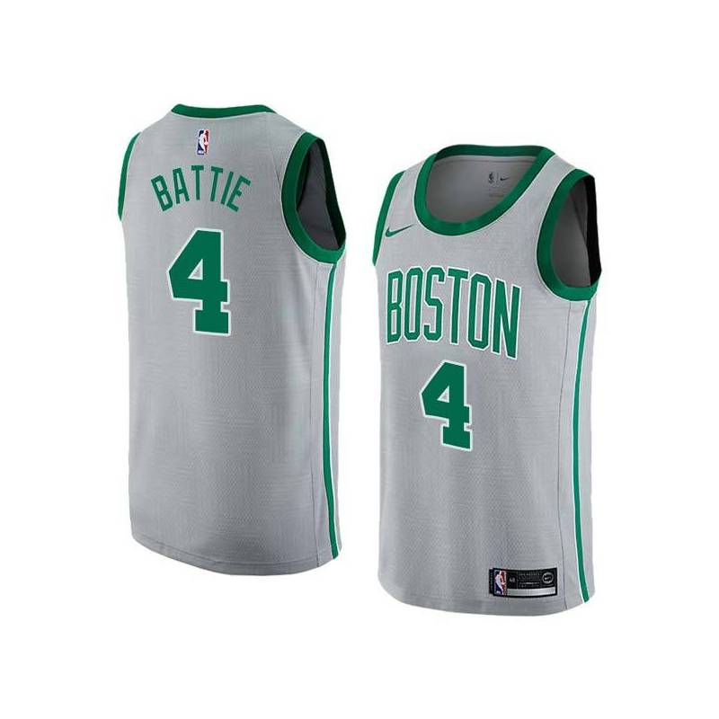 2017-18City Tony Battie Twill Basketball Jersey -Celtics #4 Battie Twill Jerseys, FREE SHIPPING