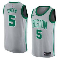 2017-18City Gerald Green Twill Basketball Jersey -Celtics #5 Green Twill Jerseys, FREE SHIPPING